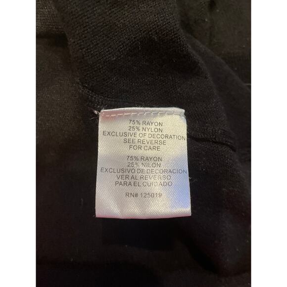 JOSEPH A Rainah Pointe Knit Lace Top Black Women's M Sheer Long Sleeve Flower - Picture 11 of 11